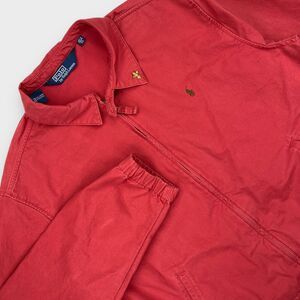 VINTAGE Polo Ralph Lauren Jacket Mens Extra Large Red Bomber Full Zip Canvas